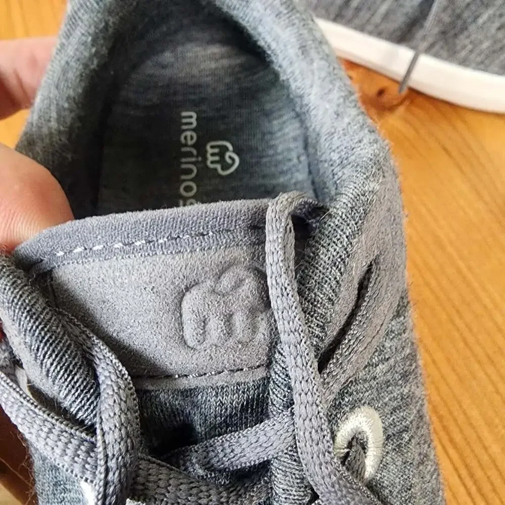 Merinos Shoes Womens Size 8 Gray Wool Knit Walking Sneakers Comfort Lightweight